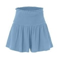 thumbnail image 2 of fatyb Flowy Shorts for Women Smocked High Waist Wide Leg Shorts Summer Lightweight Loose Casual Shorts, 2 of 4