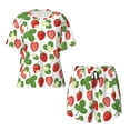 thumbnail image 4 of Naloa Strawberry Women's Short-Sleeved Pajama Set, Loungewear, Summer pajamas, Breathable Cozy - Large, 4 of 9