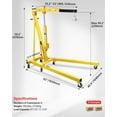 thumbnail image 2 of JoanKaren Hydraulic Engine Hoist,2 Ton Max,Heavy Duty Cherry Picker with 6 Steel Caster,Yellow, 2 of 6
