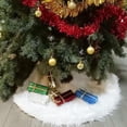 thumbnail image 3 of Christmas Tree Plush Skirt Decoration For Merry Christmas Party Faux Fur Christmas Tree Skirt, 3 of 4