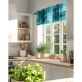thumbnail image 3 of Collage Theme Valances for Windows Vintage Blue Oil Painting Texture Valance Rod Pocket Light Filtering Short Window Treatments Curtains for Kitchen Bathroom Living Room Bedroom, 42 x 18 Inch, 3 of 7