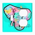 thumbnail image 2 of Metal Light Switch Plate Outlet Cover (Elephant Teal - Single Toggle Single Duplex), 2 of 2