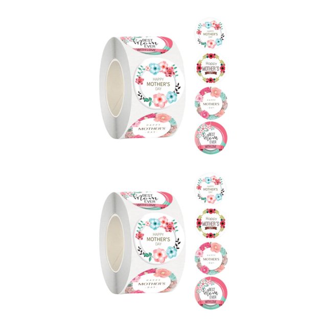 Ounissouiy Day Stickers Round Dia 3.8cm Seals Decor Party Envelope for Favor estilo C 2Conjunto