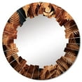 thumbnail image 2 of Designart "Orange Ferns landscape Vibrant" Floral Round Wall Mirror - Modern Oval Printed Decorative Oversized Mirror - Multiple Color Options, 2 of 4