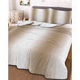 thumbnail image 3 of Quilts Twin XL Size, Khaki White Ombre Soft Comforter Bedding Set for Bed, Modern Abstract Art Farmhouse Gradient Lightweight Quilted Bedspread with Pillow Cover(2 Pieces) for All Season, 68x98 Inch, 3 of 6
