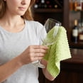 thumbnail image 2 of REGALWOVEN Microfiber Cleaning Cloth, Streak Free Magic Glass Window Cloths, Lint Free Dish Towels, Pack 3 Light Green 12" x 12", 2 of 7