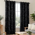 thumbnail image 3 of ZOPZO Blackout Curtains, Thermal Insulated, Black, 42W x 63L Inch, Room Darkening Drapes Tree Branches Pattern for Bedroom Modern Home, 3 of 9