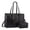 All-black, variant on 17 Inch Leather Laptop Tote Bag for Women - Business Travel Briefcase & Casual Handheld Clutch, Work Computer Shoulder Satchel