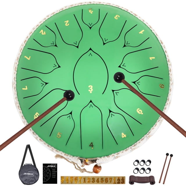 Tambor JYTMUS de acero, 15 notas, 33 cm, con funda y libro de música