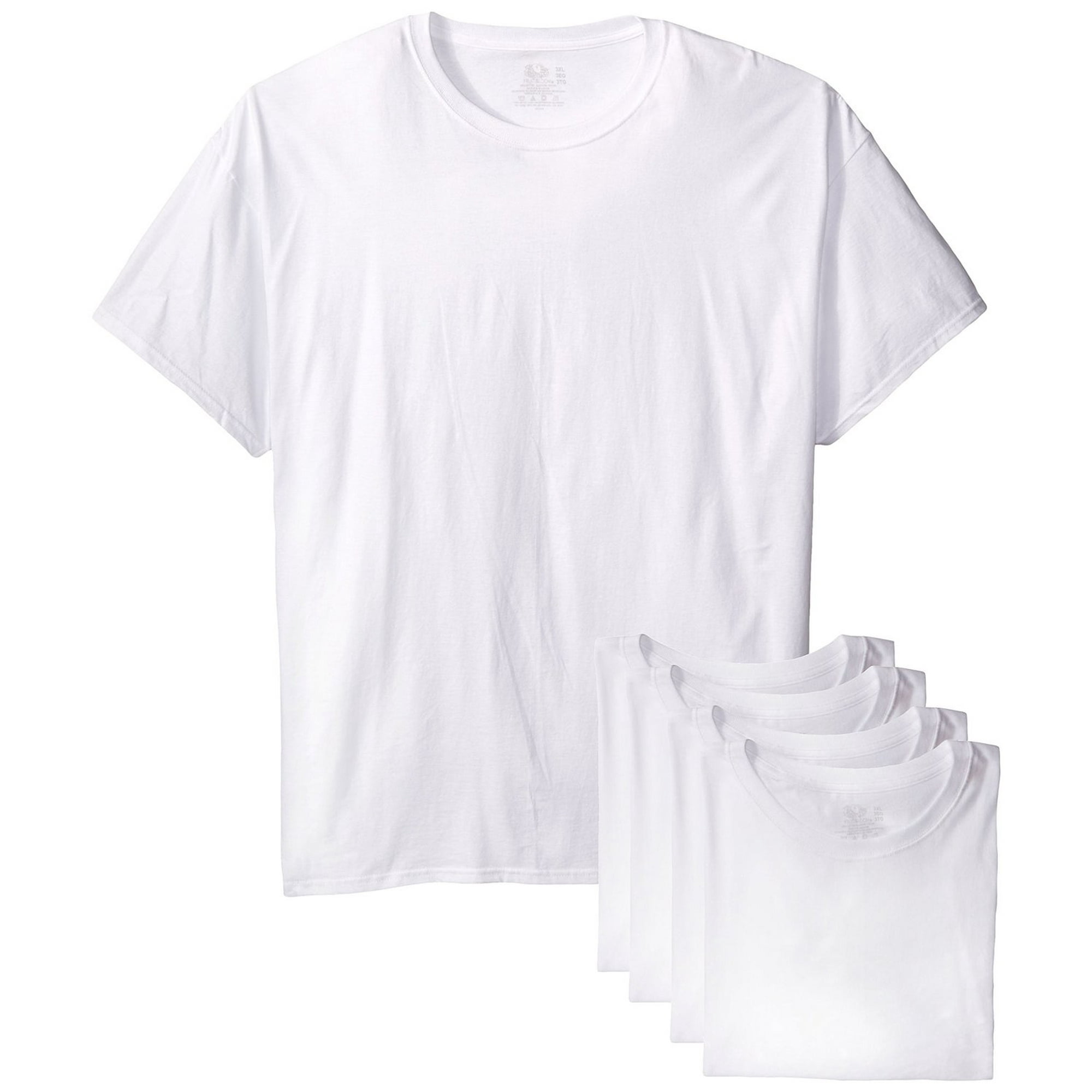 Fruit Of The Loom Adult Hd Cotton T Shirt Black X Large Pack Of 5 Black