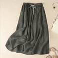 thumbnail image 5 of PUMISAS Casual Skirts For Women Soft High Elastic Waist Skirts Loose Ruffled Skirts With Pockets Solid Color Ankle Length Skirts, 5 of 5