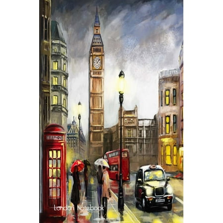 Bens 100 Pump - London Notebook: London Souvenir Medium Note Pad with Big Ben, London Black Taxi & Red Phone Box, 100 Lined Pages (Paperback)