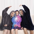 thumbnail image 5 of Colorful Tie Dye Burst Flower Pattern Blanket Hoodies for Kids 6-13YR Oversize Wearable Blanket Hoodies for Boys Girls Teens, 5 of 7