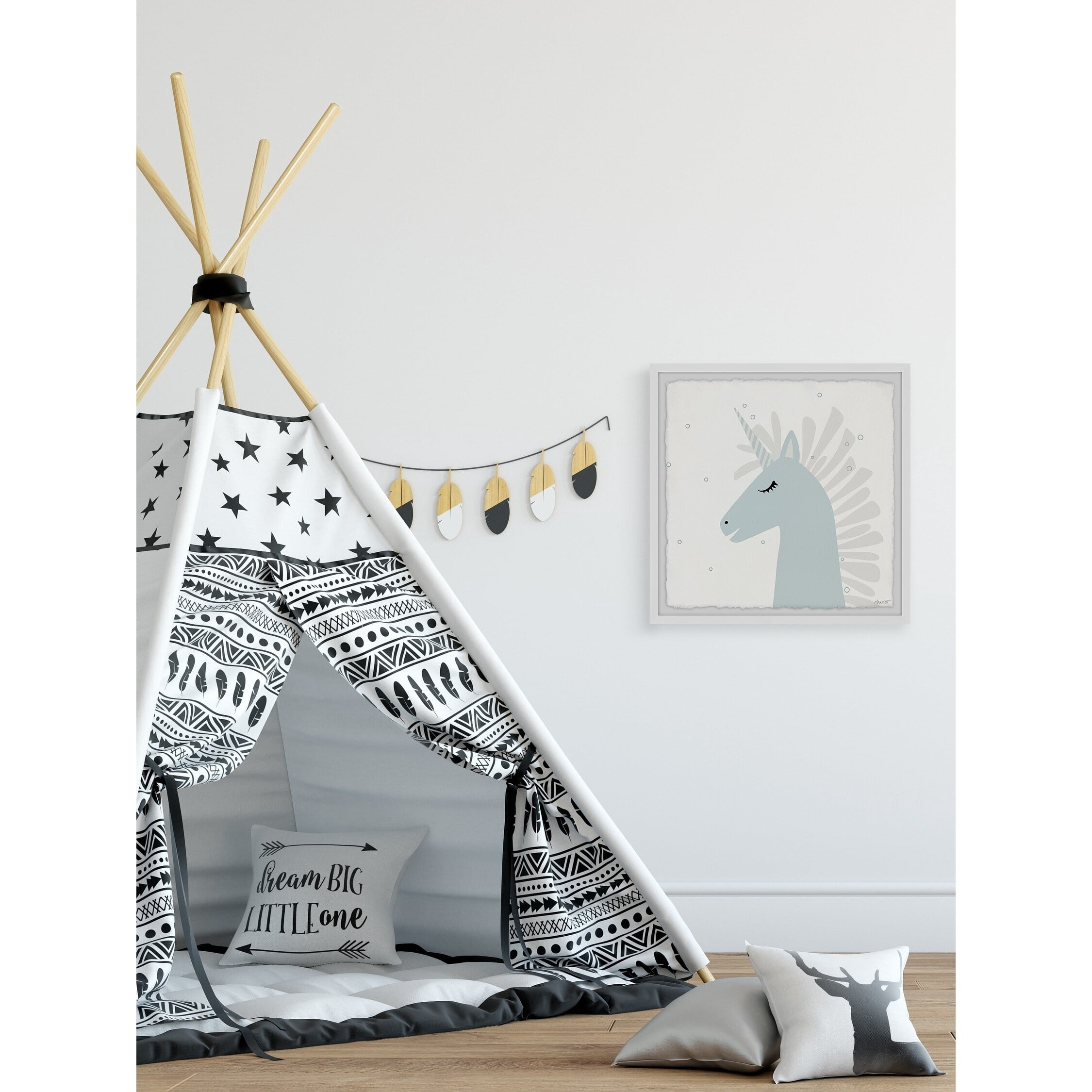 Marmont Hill Sleeping Unicorn Framed Wall Art
