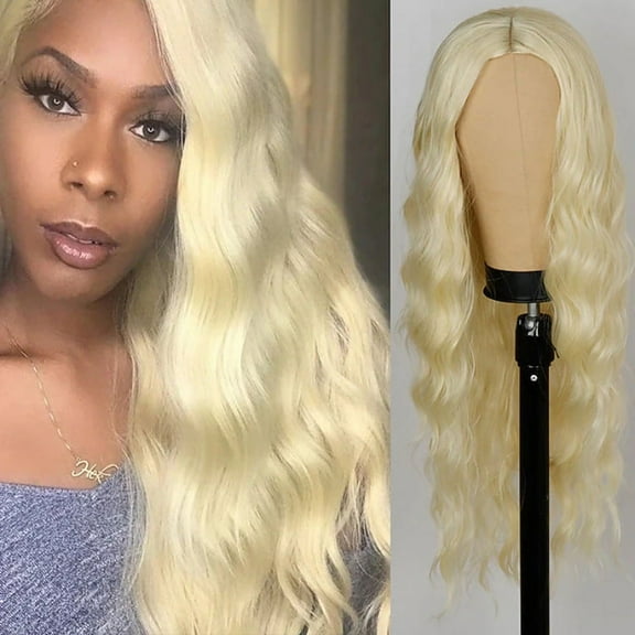 Zhuge Wavy Wig No Bangs Middle Parted Cosplay Hair for Daily Party,28in，A38