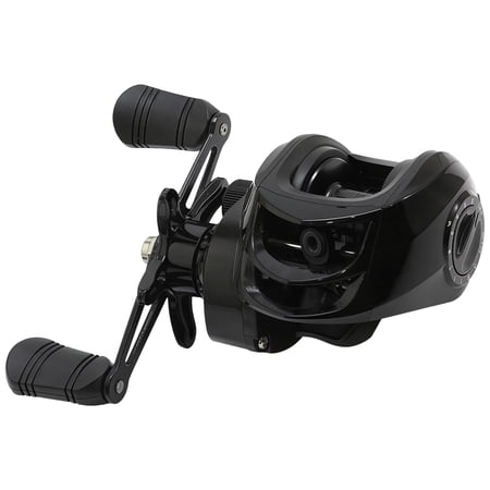 All-Metal Baitcasting Reel Left Hand Low Profile Reel with Effective Braking System Enhanced Casting Range Anti-Backlash Water Drop Design for Lure Fishing Black