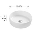 thumbnail image 3 of DAX Ceramic Round Bathroom Vessel Basin, 14", Matte Black, 3 of 4