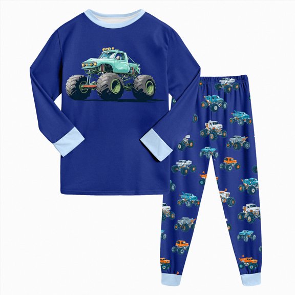 eczipvz Boys Pajamas Kids Long Sleeve Top Pants Pjs Sleepwear Set Boys 3-8 1-2 Years