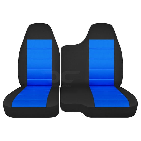T11-Designcovers Fits 1998-2003 Ford Ranger/Mazda B-Series Velour Truck Seat Covers(60/40 Split Bench)-No Armrest:Black and Blue
