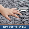 thumbnail image 3 of Smiry Chenille U-Shaped Toilet Bathroom Rugs, Soft Absorbent Non-Slip Contoured Carpet, Machine Washable Bathroom Mats, 20"X24", Light Gray, 3 of 7