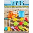 thumbnail image 1 of Portable Beach Set For Kids - Includes Foldable Bucket, Spade, Molds & Mesh with Toys Sand Seahorse Starf Bag. Fun, 1 of 8
