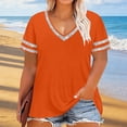 thumbnail image 4 of Bixock Women Plus Size Maternity Tops V Neck Short Sleeve Loose Pregnancy Blouse Casual Maternity Shirt Pregnant Top Summer Maternity Clothes, 4 of 6