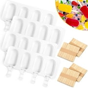 4-Cavity Silicone Ice Cream Moulds - Create Fun and Tasty Treats with our Ice Lolly Mold - Includes 200 Sticks - Easy to Use and Clean - Long Lasting Service -