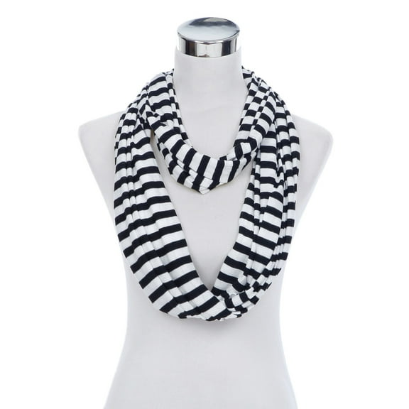 Soft Striped Infinity Loop Jersey Scarf