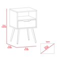 thumbnail image 6 of Haverson 1-Drawer 1-Shelf Nightstand Smokey Oak and White,White Particle Board Furniture Bedroom Nightstands, 6 of 6