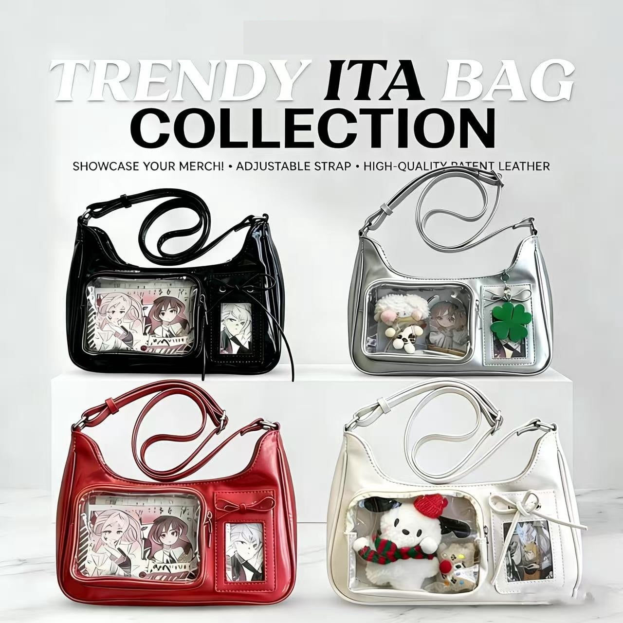 Harajuku Shoulder Bag Women Korean Transparent Ita Bag School Crossbody Bag Female Japanese Designer Preppy Handbag Purse