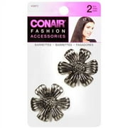 Conair Metal Flower Barrette, 2 Pack