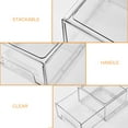 thumbnail image 3 of Set of 2 Stackable Refrigerator Organizer Bins with Pull-out Drawer Clear Plastic Kitchen Storage Box for Fridge and Cabinets, 8.1" x 13.2" x 4.3", 3 of 7