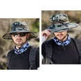 thumbnail image 6 of Sun Hat for Men, Adjustable Camouflage Waterproof Bucket Hat for Men, Sun Hat Wide Brim Packable Outdoor Mesh Fishing Breathable Boonie Cap, Army Green, 6 of 8