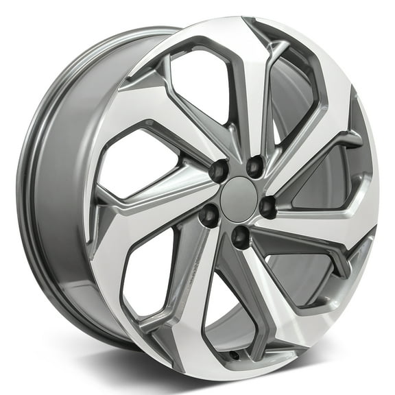 Set of 20" Machined Face W/Gunmetal Outline LXSport Style Wheels for Honda Civic, Accord, CRV, HRV (20x8, 48mm Offset)
