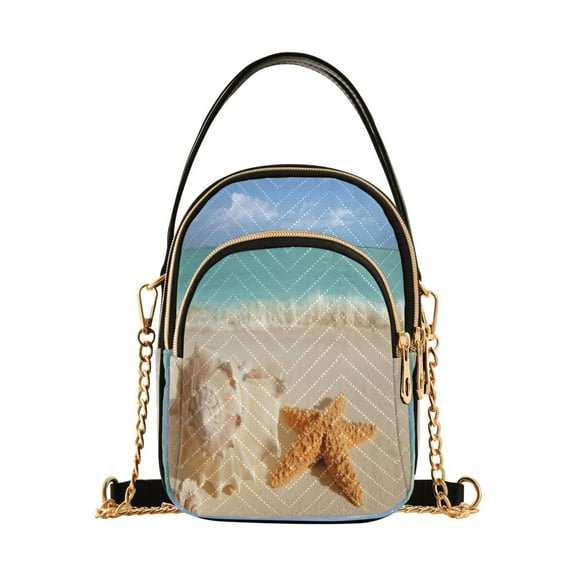 ALAZA Chain Crossbody Bags for Women Starfish on Beach Shoulder Handbag Phone Purse
