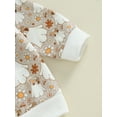 thumbnail image 6 of Infant Baby Girls Halloween Outfit Ghost Flower Long Sleeve Ruffle Sweatshirt Casual Pants Set Fall Clothes 0-3T, 6 of 8