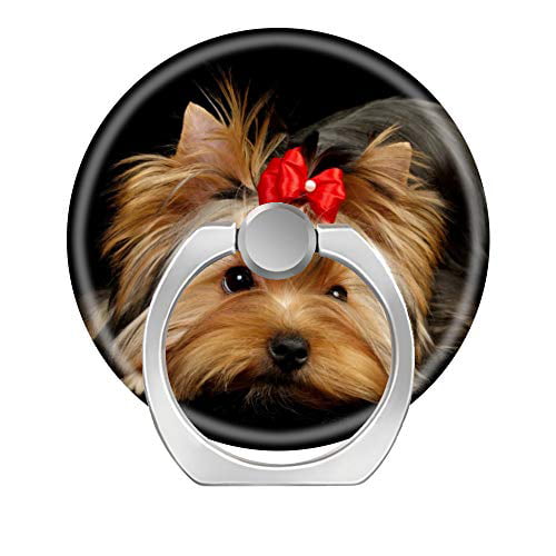 Car Mount with Hook for Smartphone-Cute Yorkie 360 Degree Finger Stand Cell Phone Ring Holder