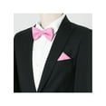 thumbnail image 7 of INSPIRE CHIC Men's Solid Color Necktie Pre-Tied Bow Tie and Pocket Square Set Ties for Wedding Business Pink One Size, 7 of 7