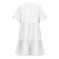 thumbnail image 6 of Patlollav Womens Summer Casual Short Sleeve Ruffle Dress Sweet Cute V-Neck Mini Dress with Pocket, 6 of 6