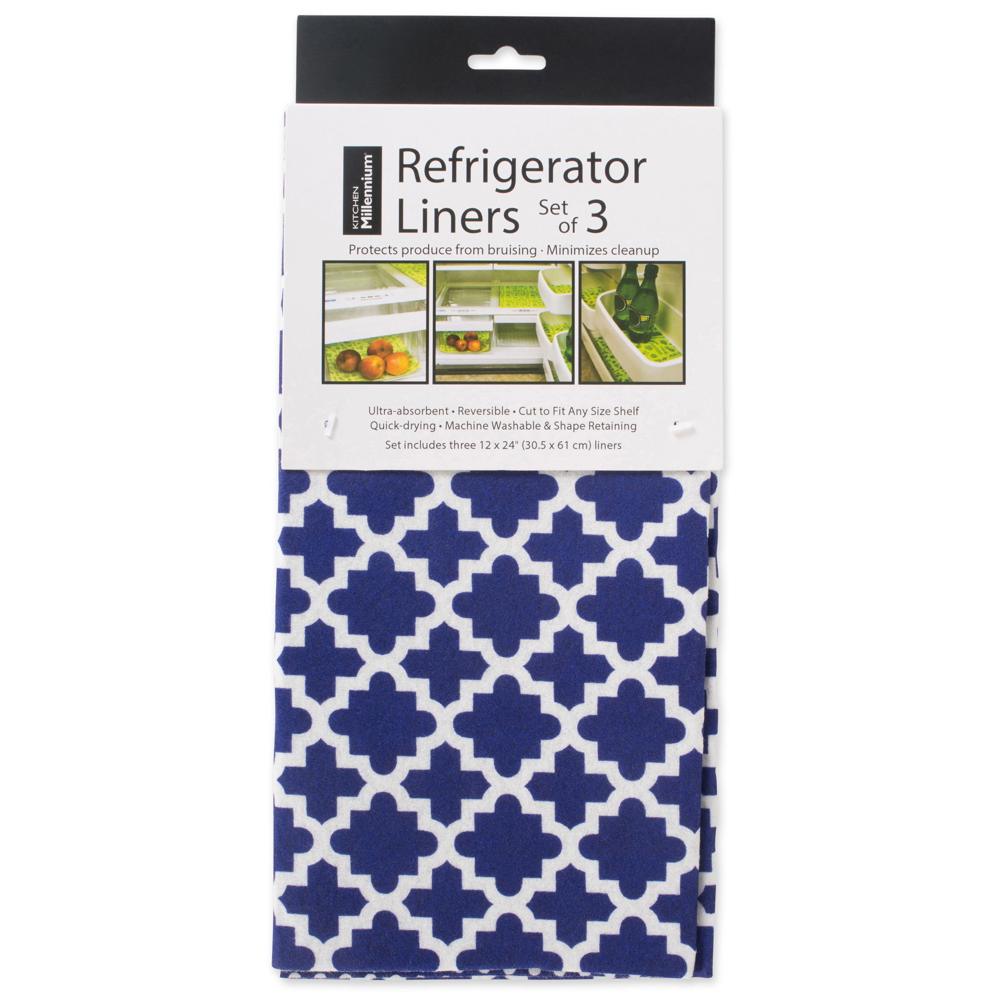 Set of 6 Blue Refrigerator Liner Rolls 12" x 24"