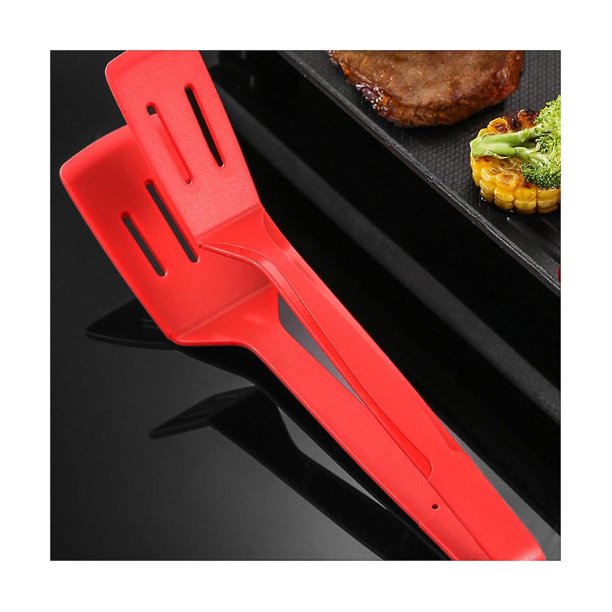 Pinzas de silicona para cocina, espátula multiusos para barbacoa, pinza para pan, pinza para carne frita, color negro
