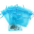 thumbnail image 3 of Bolsas de regalo de organza Boshen, 13 x 18 cm, 200 unidades, azul turquesa, 3 of 9