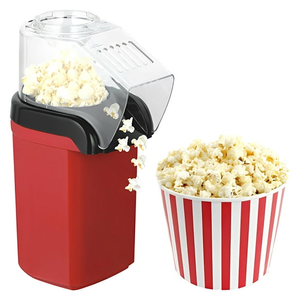 Hot Air Popcorn Popper with Measuring Cup Top Lid Reusable 1200W Popcorn Maker 2 Minute Fast Popcorn Popper Machine High Explosive Rate Popcorn Maker DIY Flavor Oil-Free Healthy for Home Movie Party