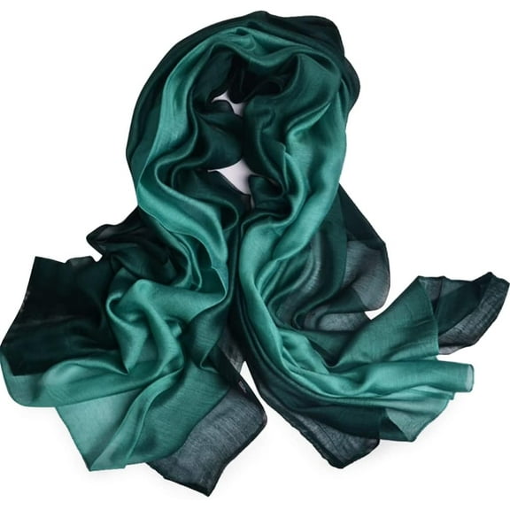 CAILDANL Cotton Silk Scarf Elegant Soft Wraps Color Shade Scarves for Women