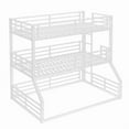 thumbnail image 2 of Luckynote Twin over Twin over Full Bunk Bed, Metal Triple Bunk Bed with Bed Guard, Heavy Duty, White, 2 of 10