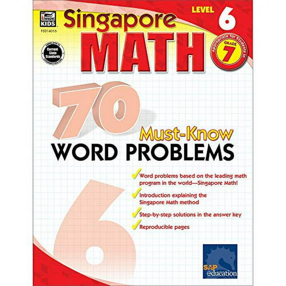 Pre-Owned 70 Must-Know Word Problems, Grade 7 (Singapore Math 70 Must Know Word Problems) Paperback