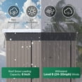 thumbnail image 4 of Clouddwell 8ft x 6ft Heavy-Duty Metal Storage Shed with 3 Doors, Lockable Lean-To Design, Weatherproof for Garden & Tools (Brown), 4 of 9