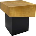 thumbnail image 4 of Meridian Furniture Palladium Collection Table d'Appoint Moderne / Contemporain à Dessus Texturé avec Base en Métal Noir Mat, 18 Pouces L x 18 Pouces P x 20 Pouces H, Or Riche, 4 of 5