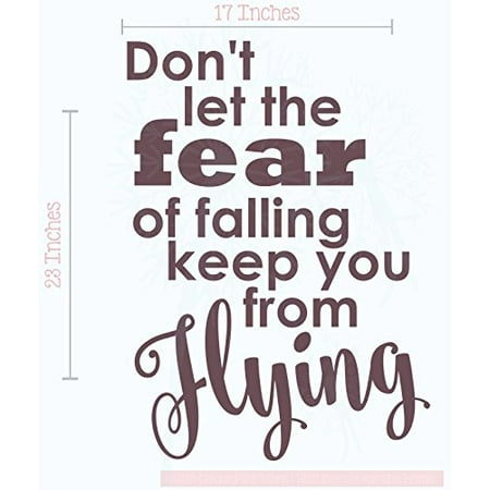 Don't Let Fear Keep from Flying Best Vinyl Lettering Stickers Inspirational Wall Decals Quote 23x17-Inch (Best Drug For Fear Of Flying)