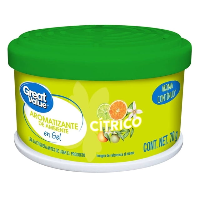 Aromatizante ambiental Great Value en gel aroma cítrico 70 g